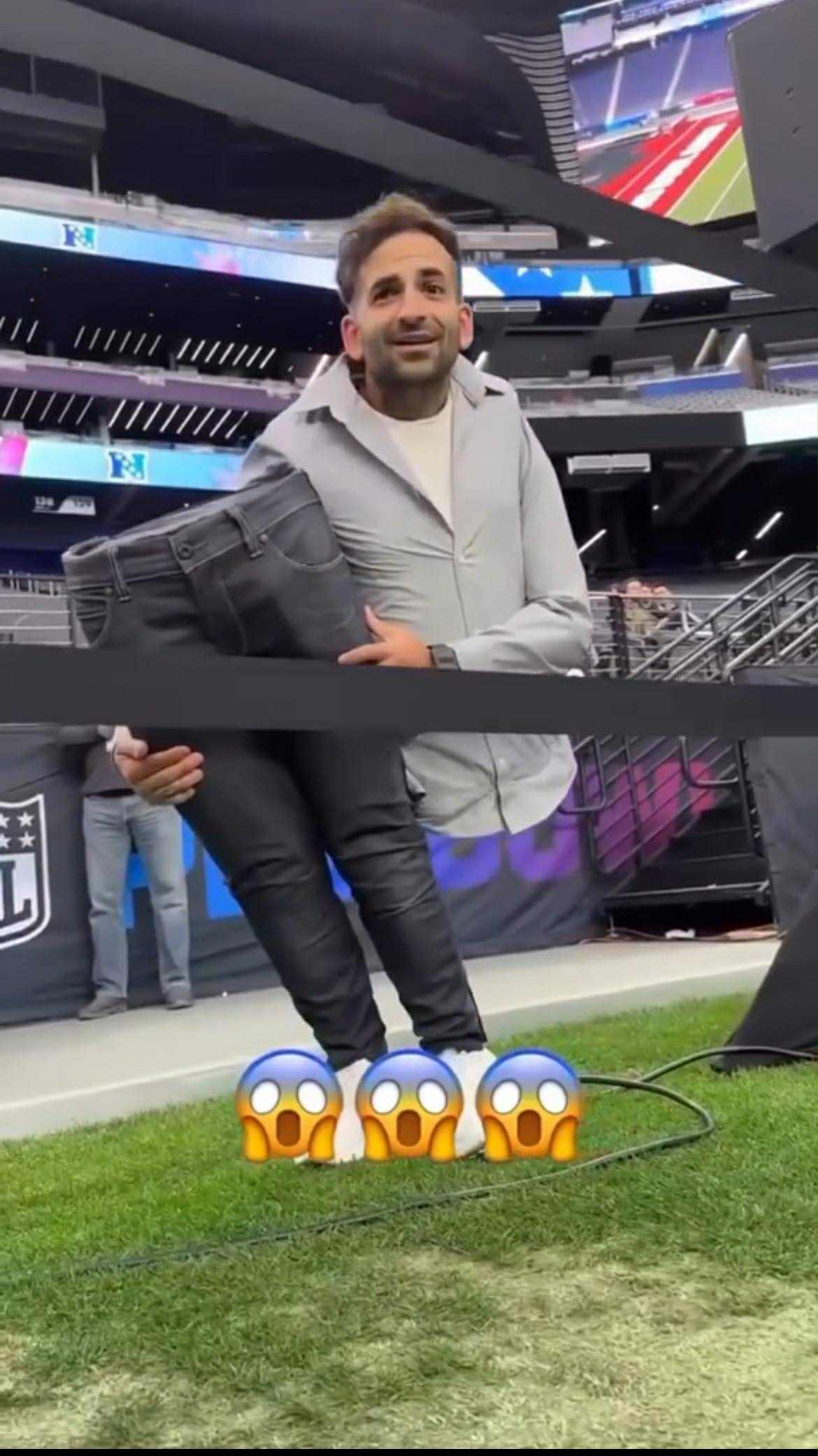 Split in half? Or a body cut in half (amputee)? How is he doing that ...